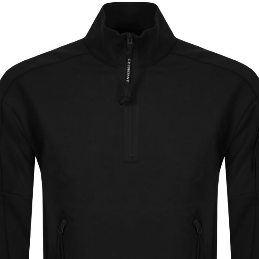 Alternative Image for ProductCP Company Half Zip Sweatshirt Black2